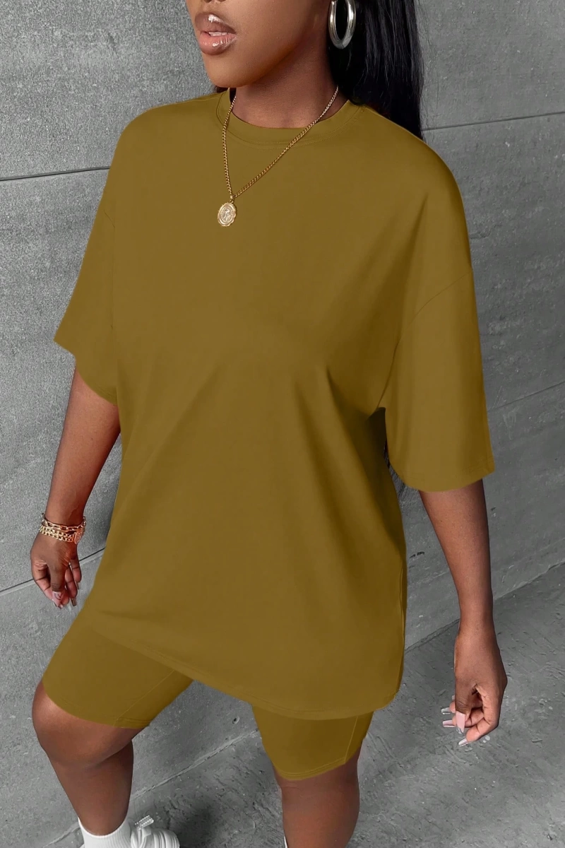 Kadın 2Lİ TAKIM OVERSİZE Trend T-shirt Şort Model 4976