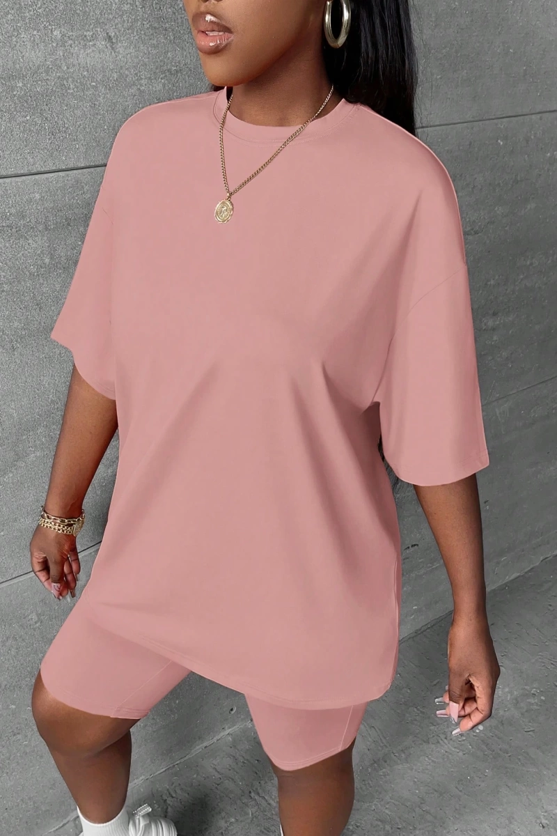 Kadın 2Lİ TAKIM OVERSİZE Trend T-shirt Şort Model 4976
