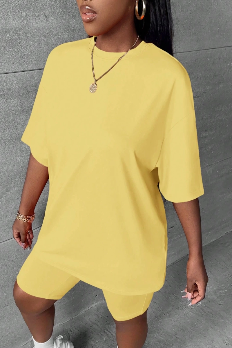 Kadın 2Lİ TAKIM OVERSİZE Trend T-shirt Şort Model 4976