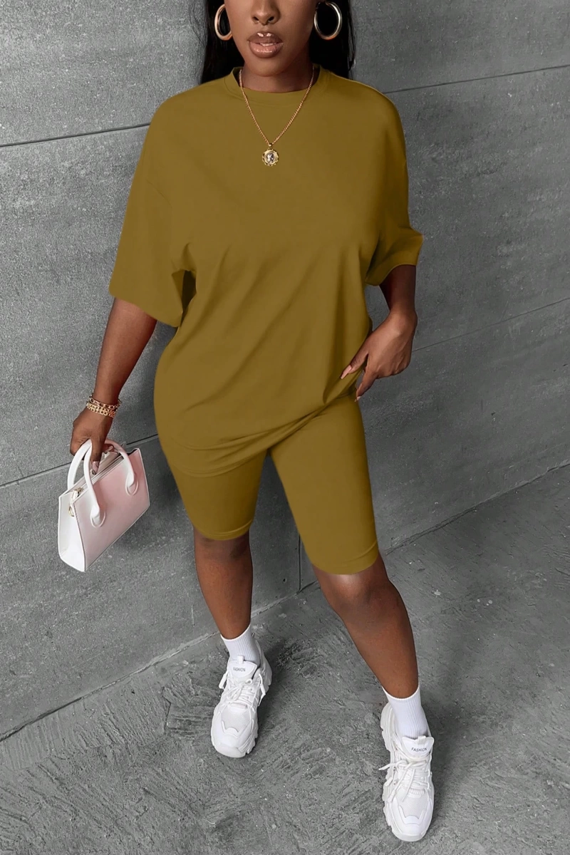 Kadın 2Lİ TAKIM OVERSİZE Trend T-shirt Şort Model 4976