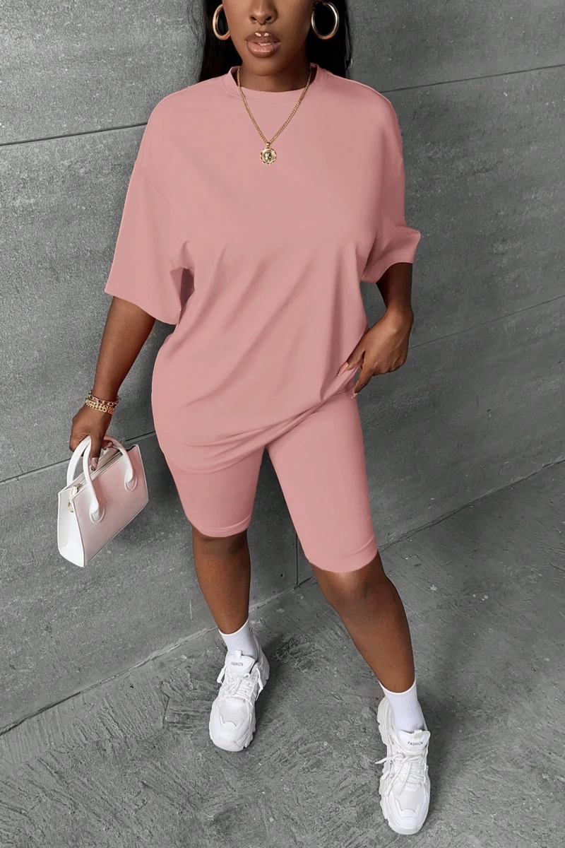 Kadın 2Lİ TAKIM OVERSİZE Trend T-shirt Şort Model 4976