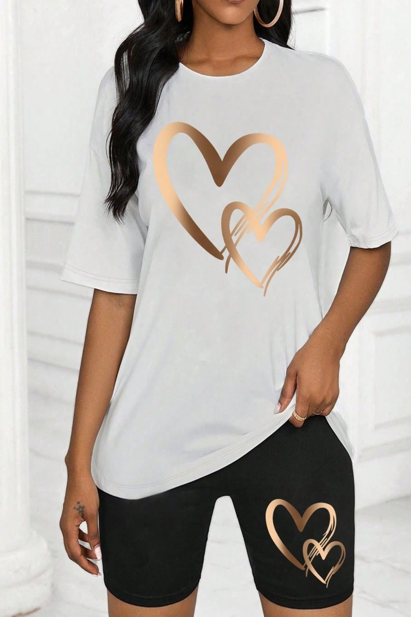 Kadın 2Lİ TAKIM OVERSİZE Trend T-shirt Şort Model 4977
