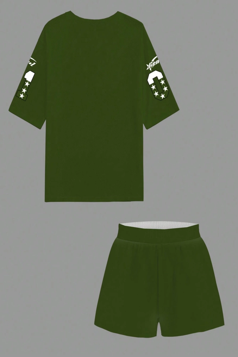 Kadın 2Lİ TAKIM OVERSİZE Trend T-shirt Şort Model 4980