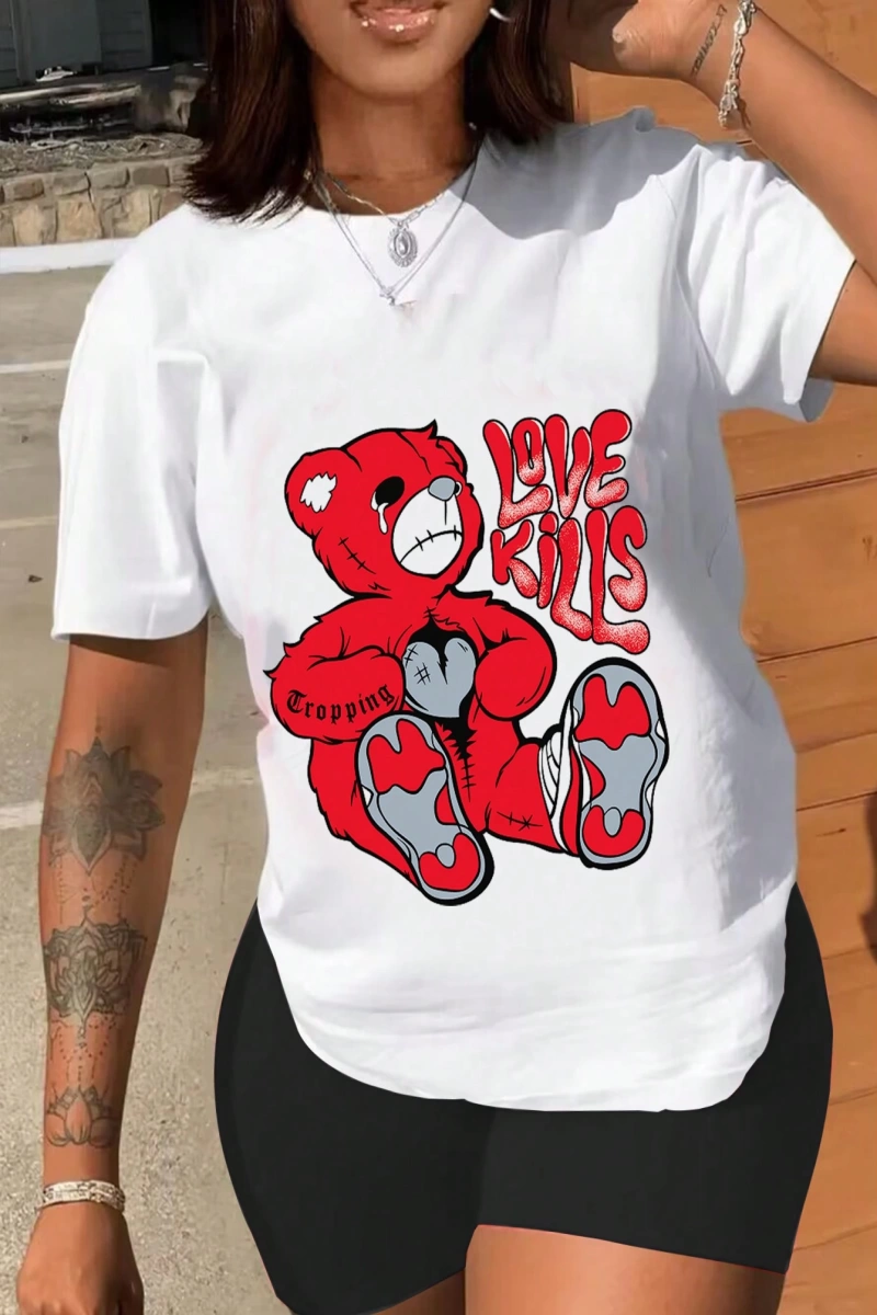 Kadın 2Lİ TAKIM OVERSİZE Trend T-shirt Şort Model 4987