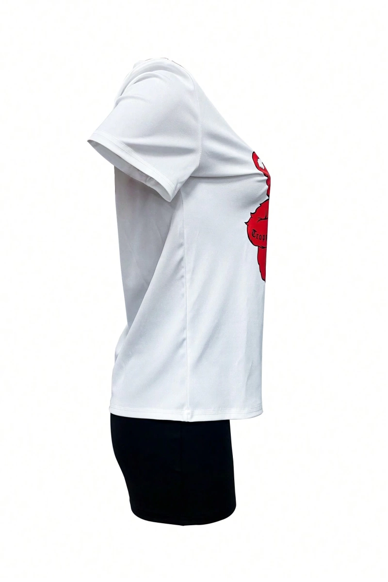 Kadın 2Lİ TAKIM OVERSİZE Trend T-shirt Şort Model 4987