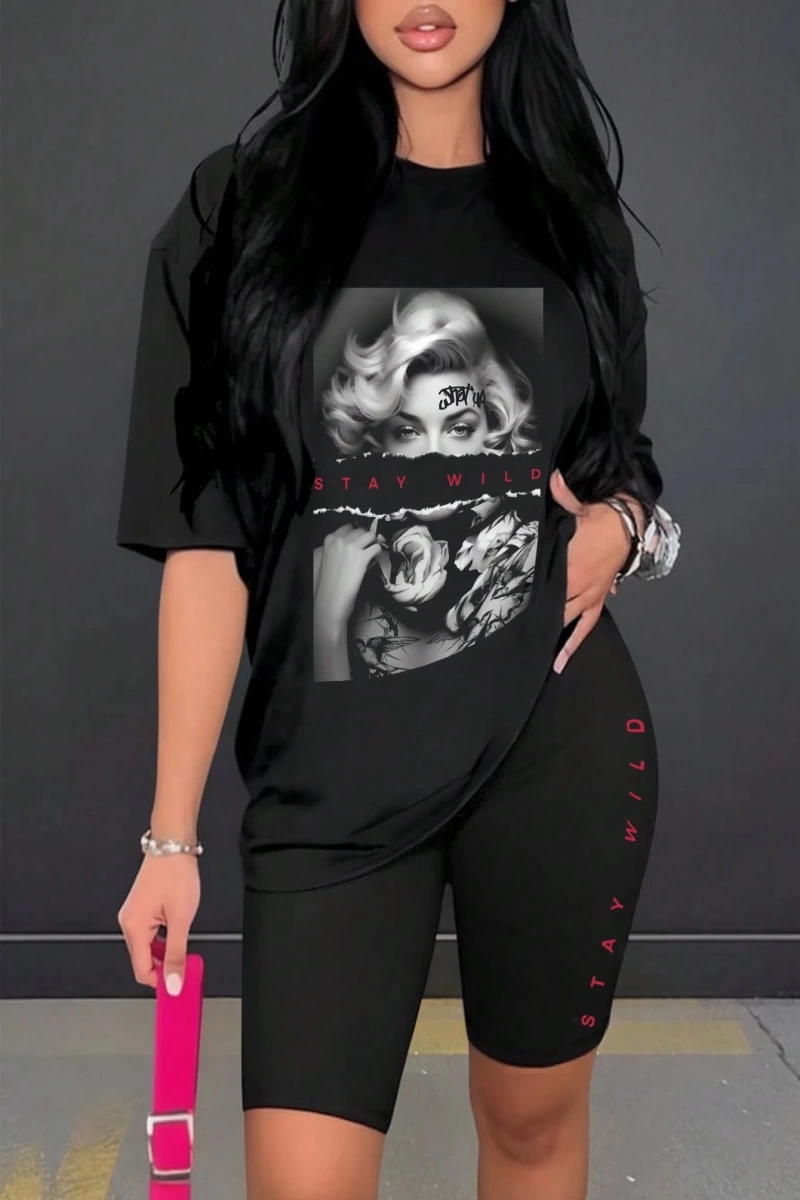 Kadın 2Lİ TAKIM OVERSİZE Trend T-shirt Şort Model 4992