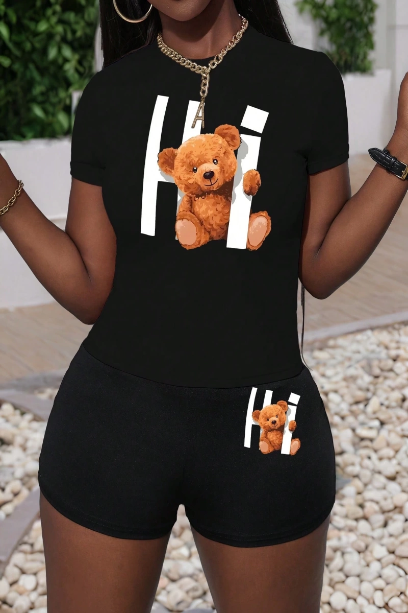 Kadın 2Lİ TAKIM OVERSİZE Trend T-shirt Şort Model 4994