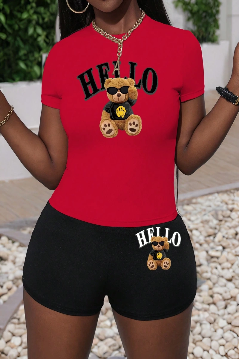 Kadın 2Lİ TAKIM OVERSİZE Trend T-shirt Şort Model 4994