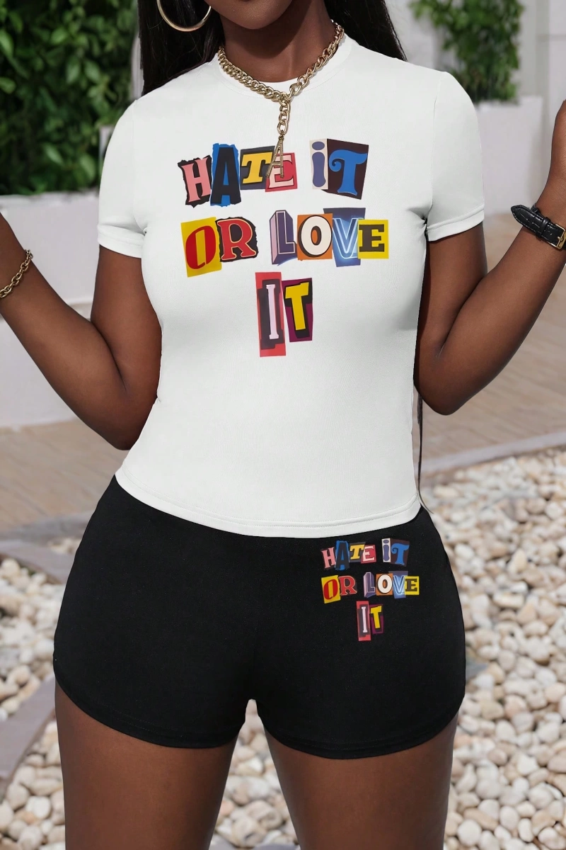 Kadın 2Lİ TAKIM OVERSİZE Trend T-shirt Şort Model 4994