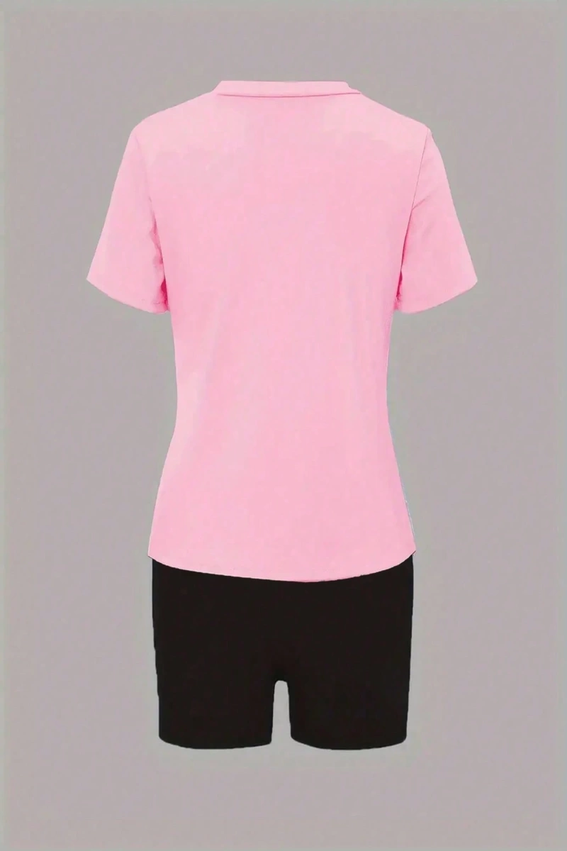 Kadın 2Lİ TAKIM OVERSİZE Trend T-shirt Şort Model 4997