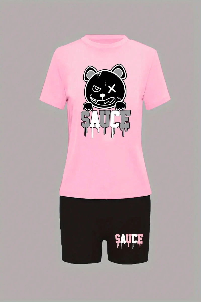 Kadın 2Lİ TAKIM OVERSİZE Trend T-shirt Şort Model 4997
