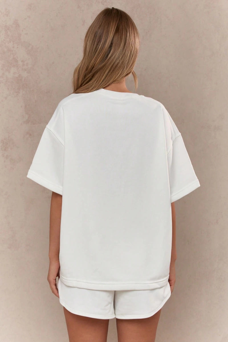 Kadın 2Lİ TAKIM OVERSİZE Trend T-shirt Şort Model 5003