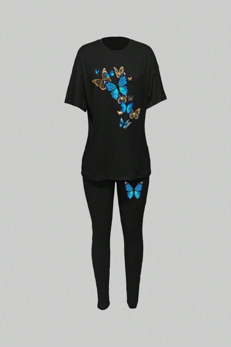 Kadın 2Lİ TAKIM OVERSİZE Trend T-shirt Şort Model 5004