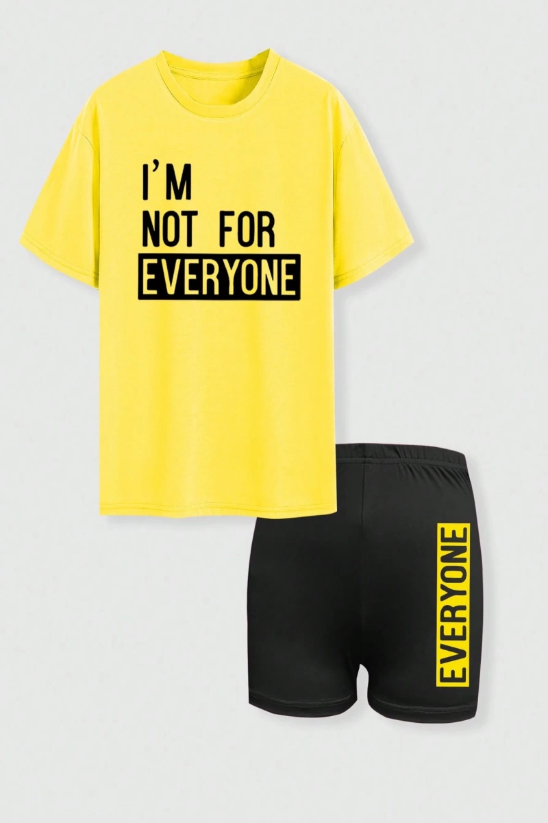 Kadın 2Lİ TAKIM OVERSİZE Trend T-shirt Şort Model 5012