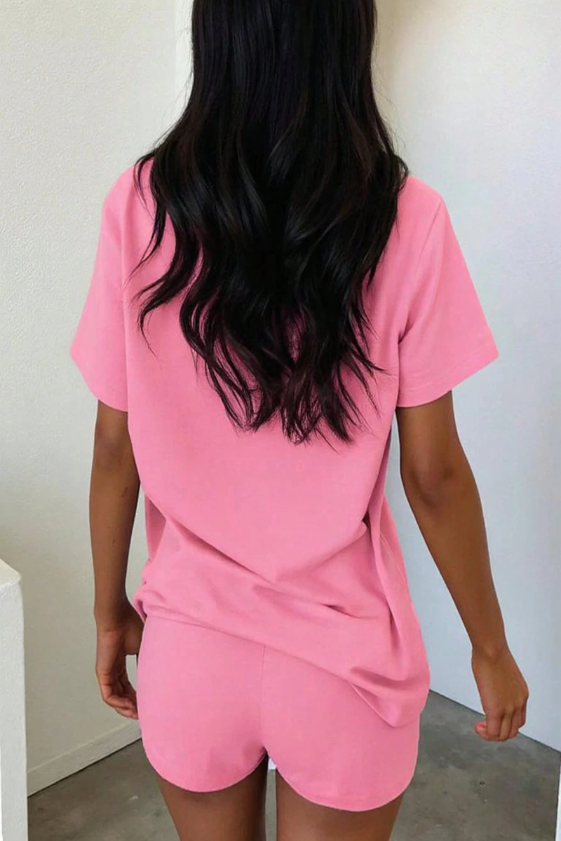 Kadın 2Lİ TAKIM OVERSİZE Trend T-shirt Şort Model 5013