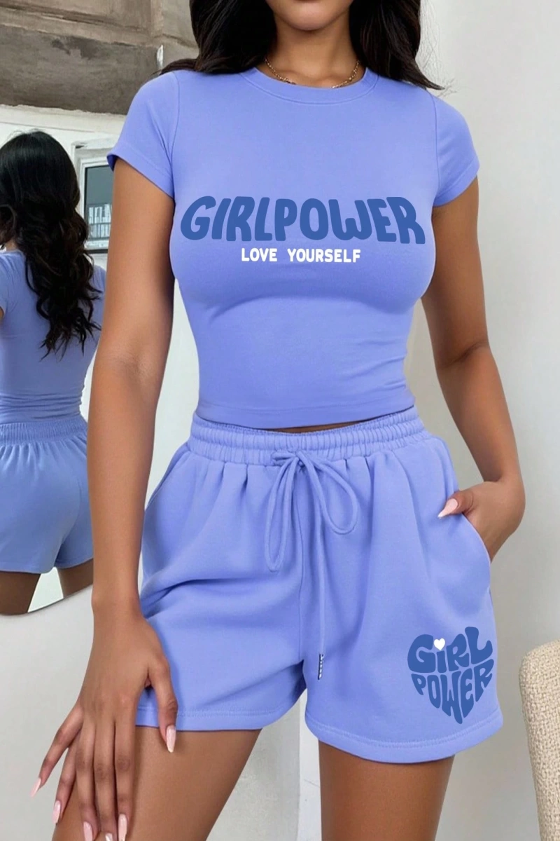 Kadın 2Lİ TAKIM OVERSİZE Trend T-shirt Şort Model 5021
