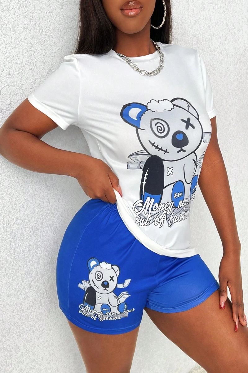Kadın 2Lİ TAKIM OVERSİZE Trend T-shirt Şort Model 5025