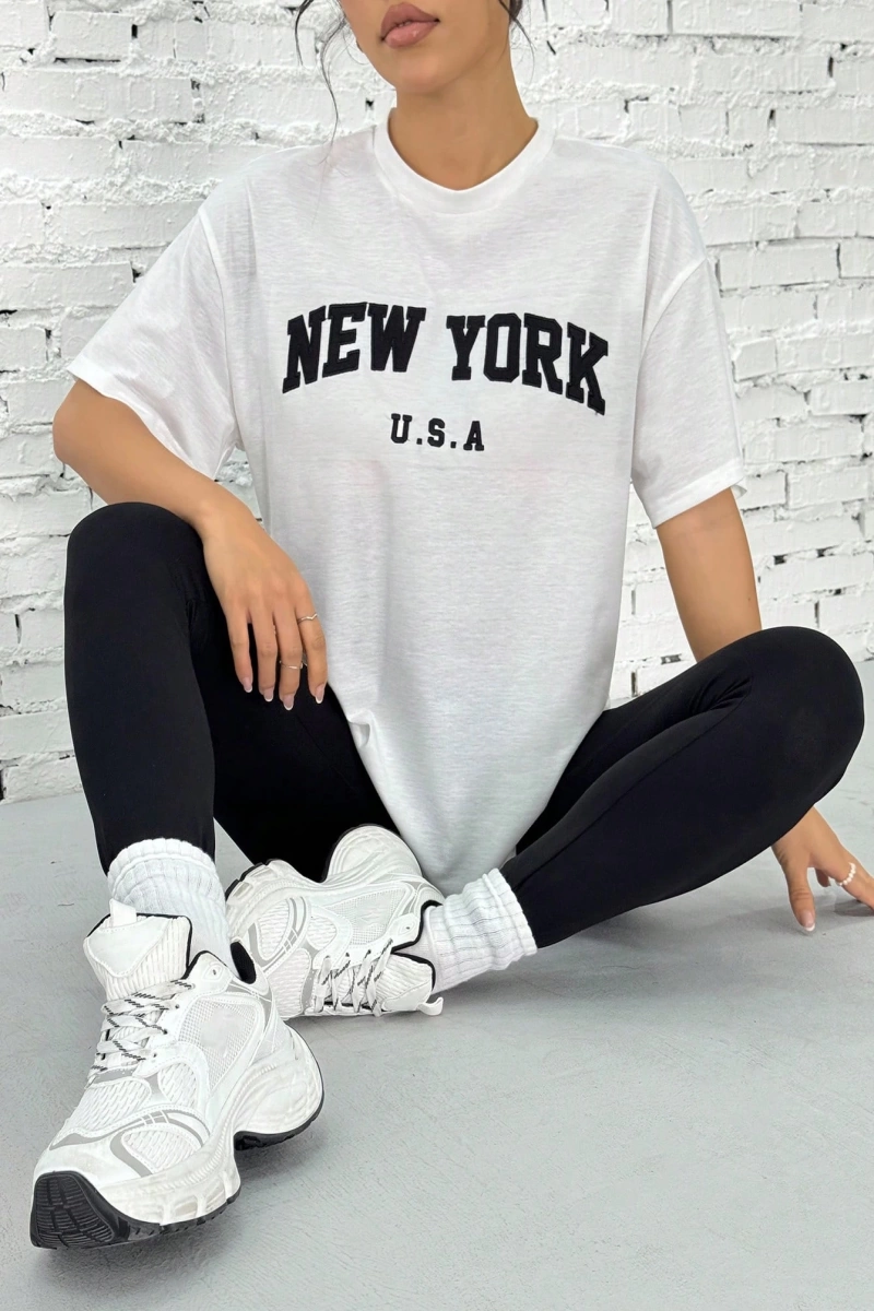 Kadın 2Lİ TAKIM OVERSİZE Trend T-shirt Şort Model 5034