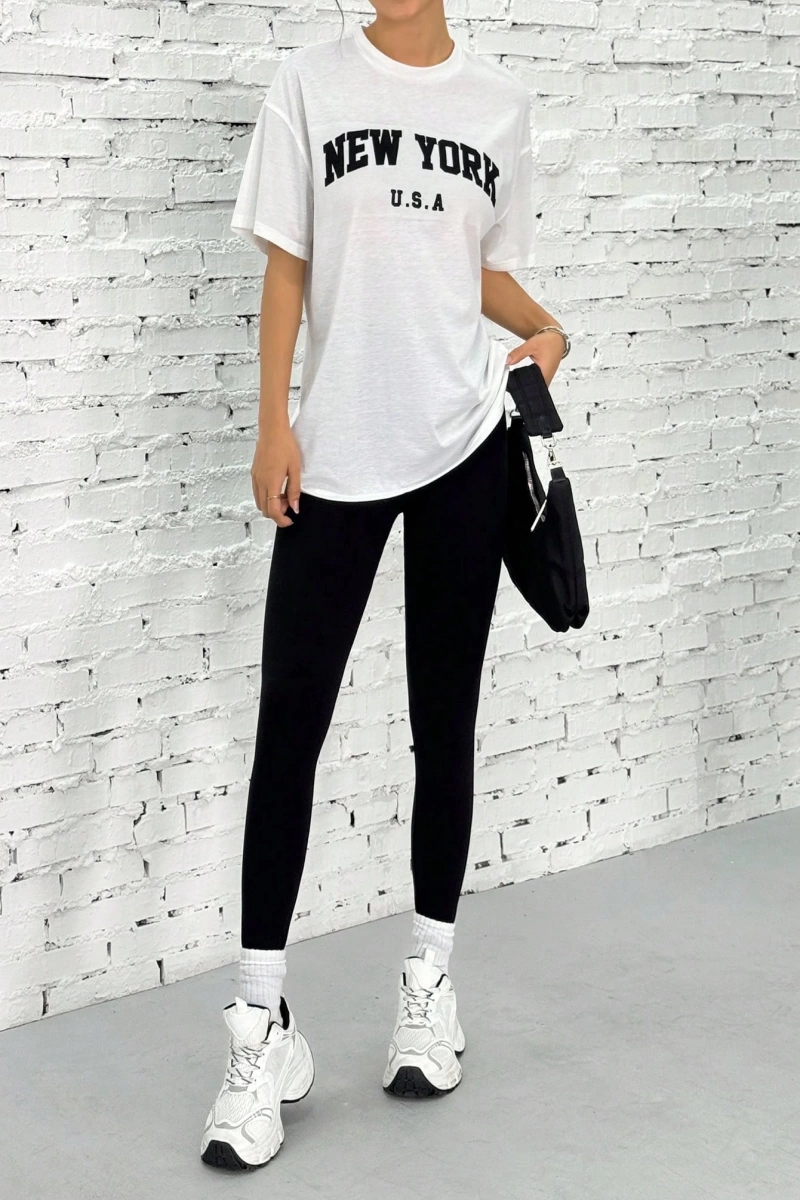 Kadın 2Lİ TAKIM OVERSİZE Trend T-shirt Şort Model 5034