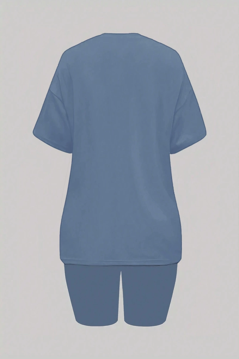 Kadın 2Lİ TAKIM OVERSİZE Trend T-shirt Şort Model 5039