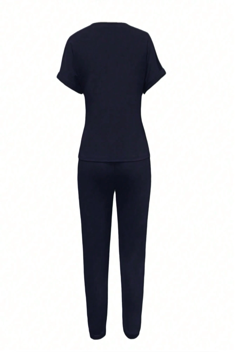 Kadın 2Lİ TAKIM OVERSİZE Trend T-shirt Şort Model 5043