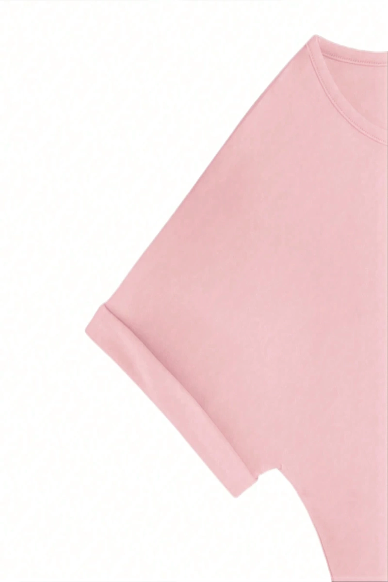 Kadın 2Lİ TAKIM OVERSİZE Trend T-shirt Şort Model 5043