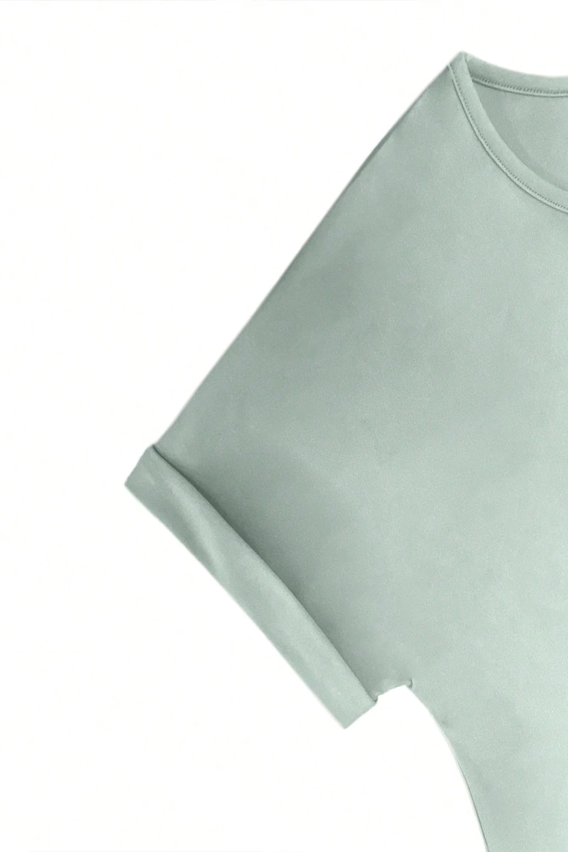 Kadın 2Lİ TAKIM OVERSİZE Trend T-shirt Şort Model 5043