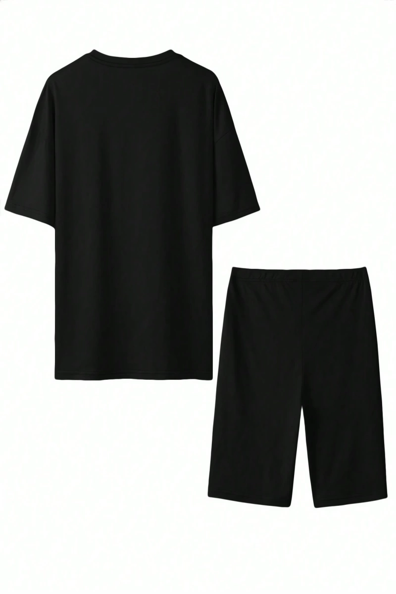 Kadın 2Lİ TAKIM OVERSİZE Trend T-shirt Şort Model 5050