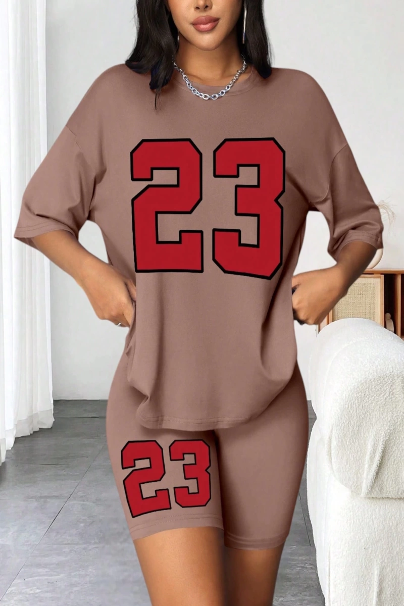 Kadın 2Lİ TAKIM OVERSİZE Trend T-shirt Şort Model 5054