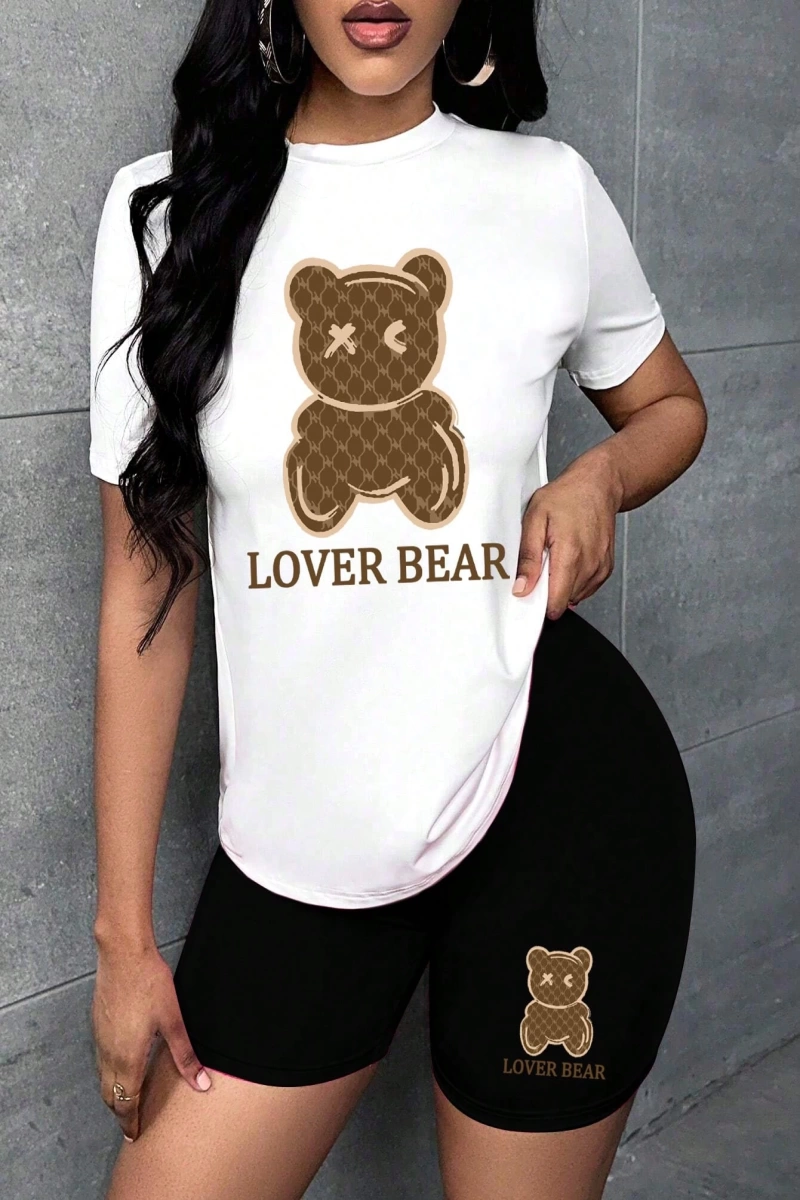 Kadın 2Lİ TAKIM OVERSİZE Trend T-shirt Şort Model 5055