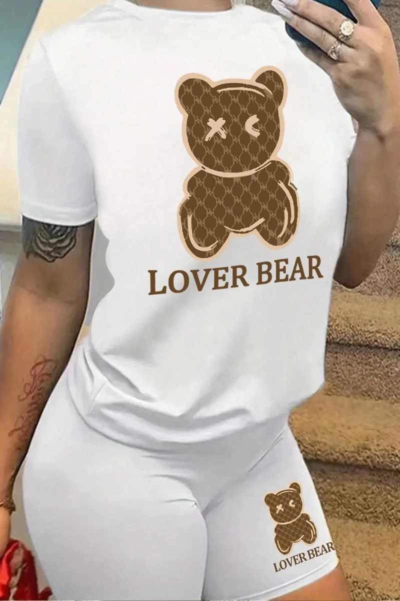 Kadın 2Lİ TAKIM OVERSİZE Trend T-shirt Şort Model 5055