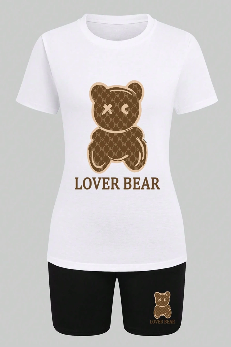 Kadın 2Lİ TAKIM OVERSİZE Trend T-shirt Şort Model 5055