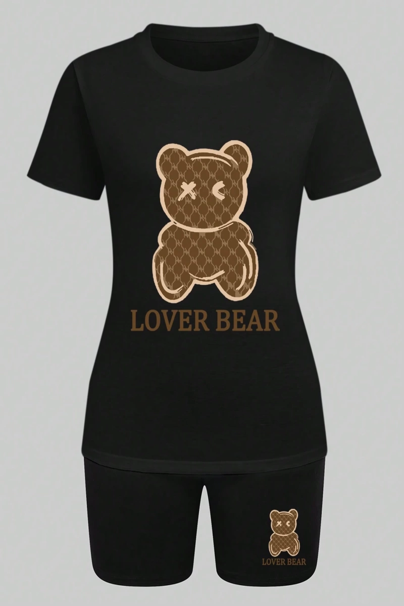 Kadın 2Lİ TAKIM OVERSİZE Trend T-shirt Şort Model 5055