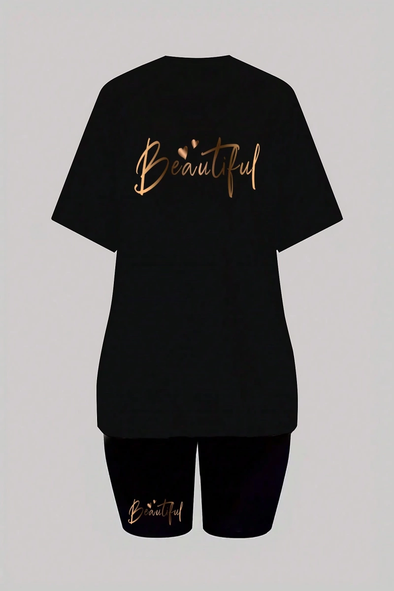 Kadın 2Lİ TAKIM OVERSİZE Trend T-shirt Şort Model 5058