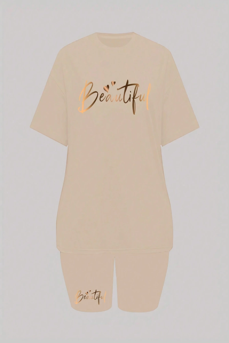 Kadın 2Lİ TAKIM OVERSİZE Trend T-shirt Şort Model 5058