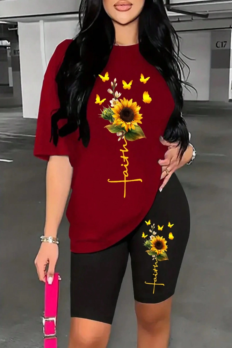 Kadın 2Lİ TAKIM OVERSİZE Trend T-shirt Şort Model 5059