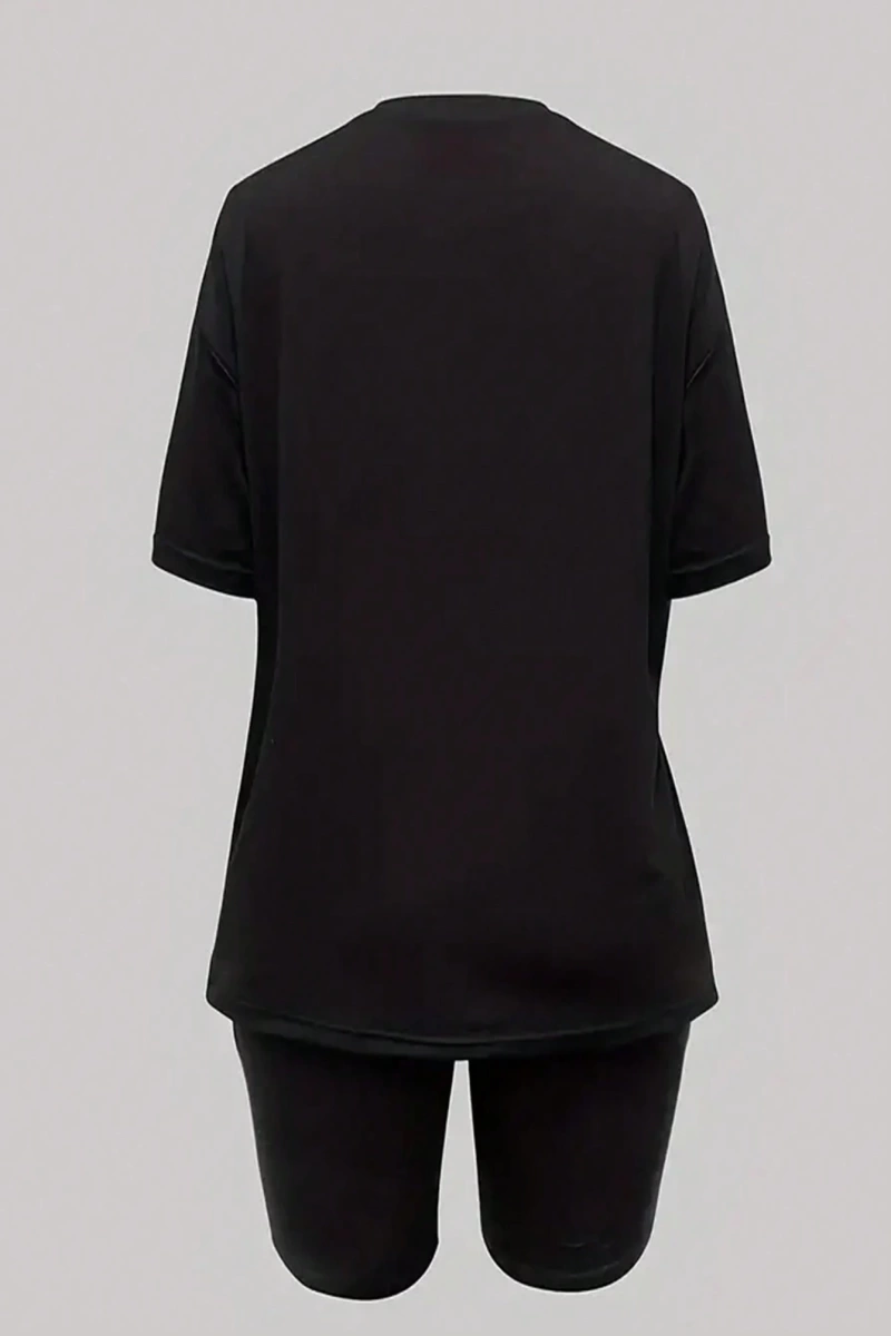 Kadın 2Lİ TAKIM OVERSİZE Trend T-shirt Şort Model 5059