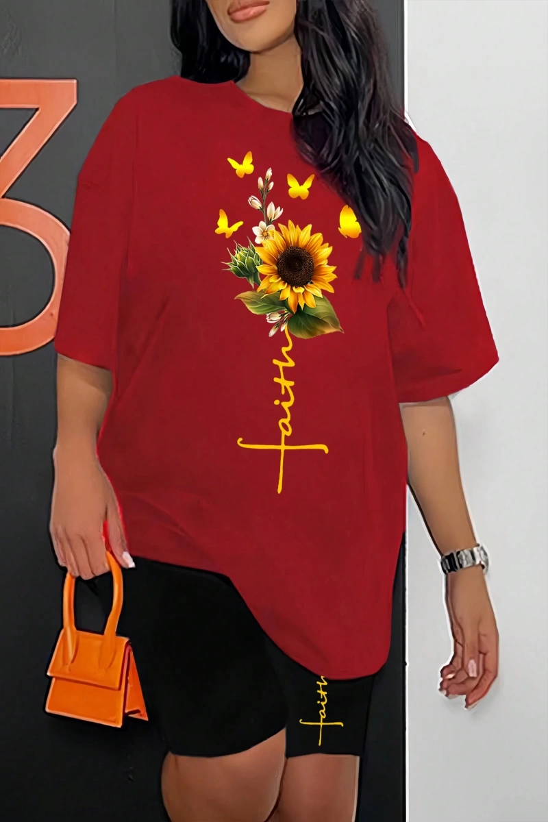 Kadın 2Lİ TAKIM OVERSİZE Trend T-shirt Şort Model 5059