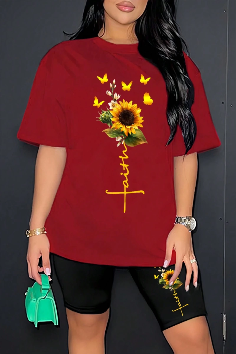 Kadın 2Lİ TAKIM OVERSİZE Trend T-shirt Şort Model 5059