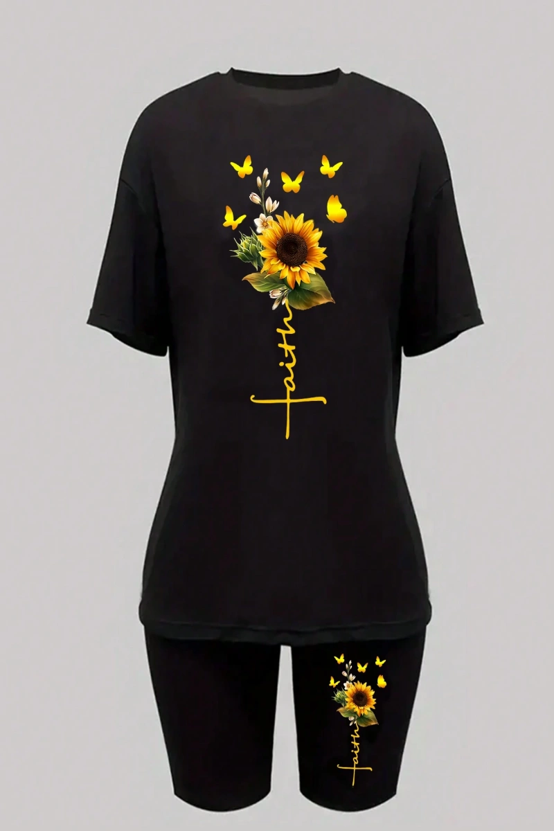 Kadın 2Lİ TAKIM OVERSİZE Trend T-shirt Şort Model 5059