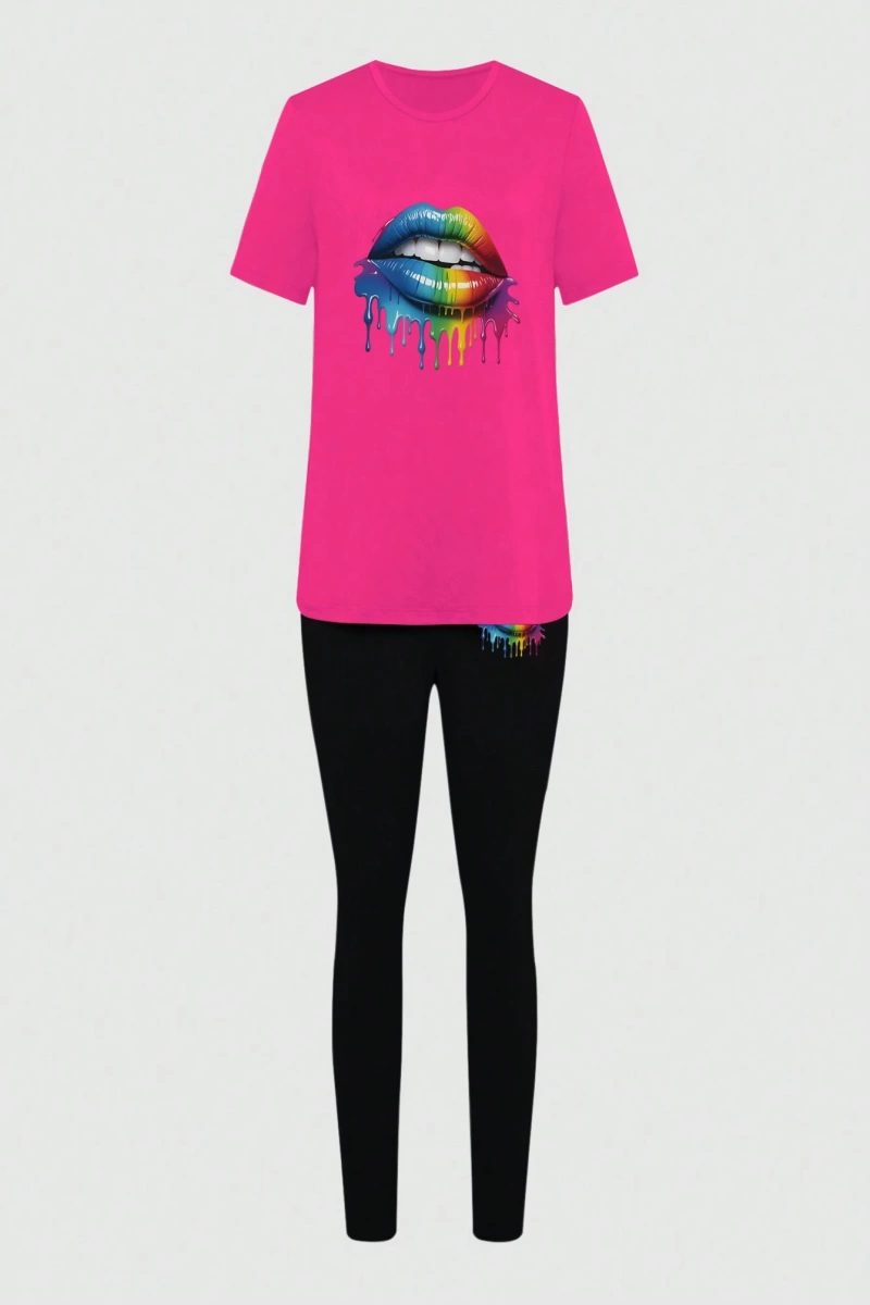 Kadın 2Lİ TAKIM OVERSİZE Trend T-shirt Şort Model 5060