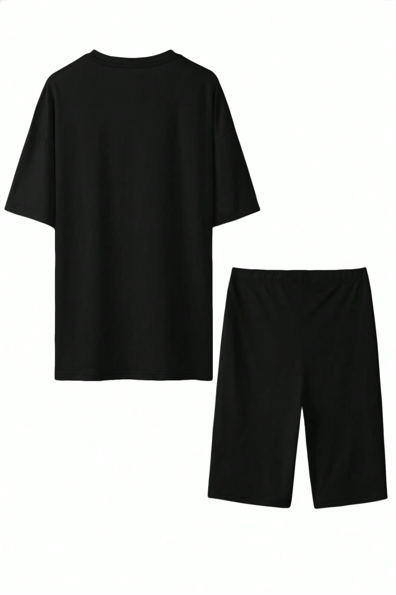 Kadın 2Lİ TAKIM OVERSİZE Trend T-shirt Şort Model 5061
