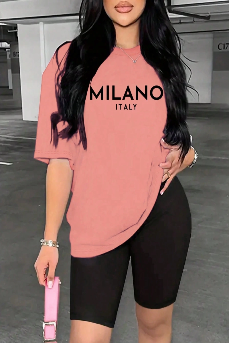 Kadın 2Lİ TAKIM OVERSİZE Trend T-shirt Şort Model 5061