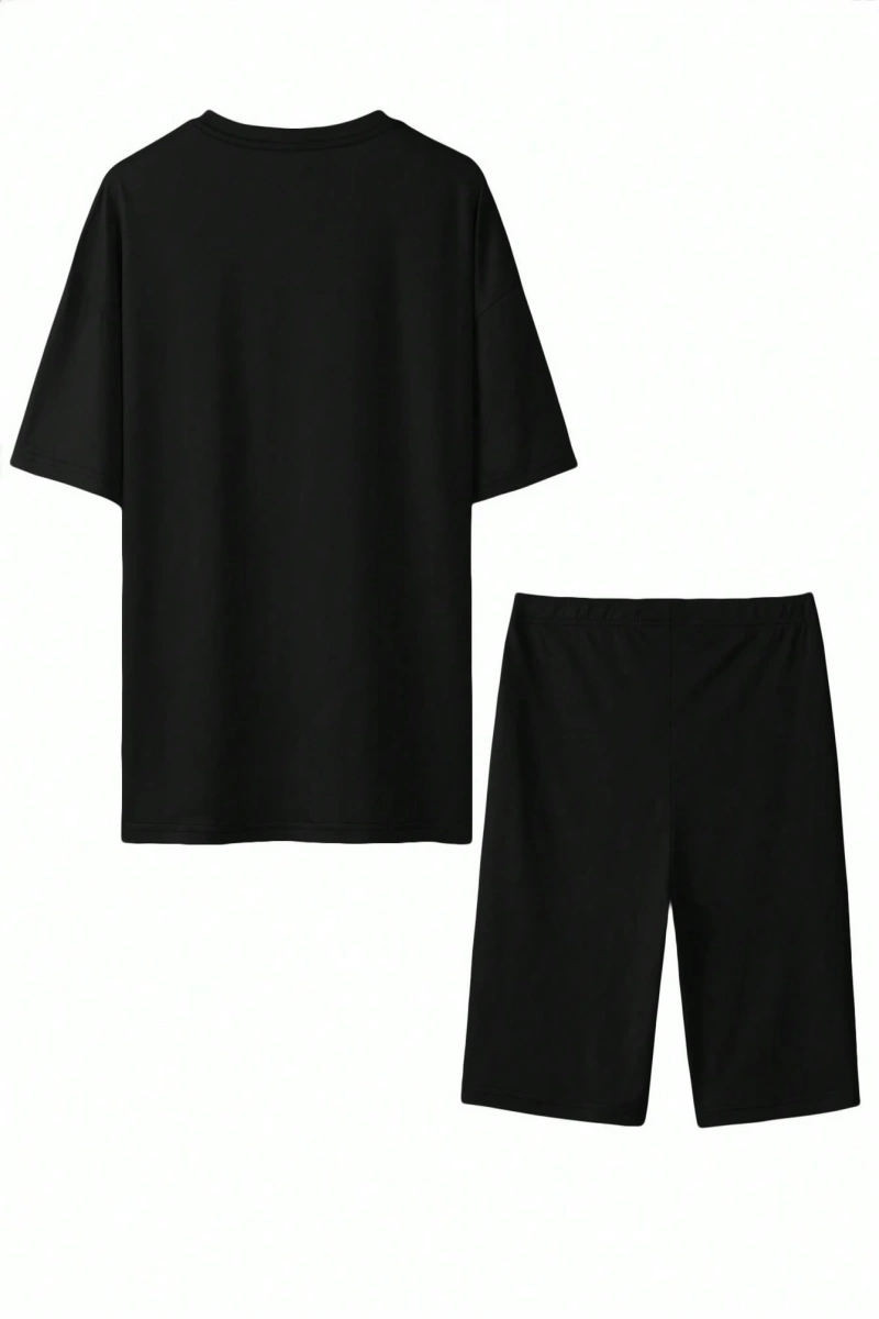 Kadın 2Lİ TAKIM OVERSİZE Trend T-shirt Şort Model 5061