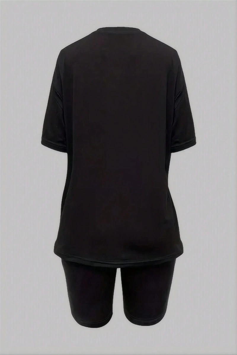 Kadın 2Lİ TAKIM OVERSİZE Trend T-shirt Şort Model 5064
