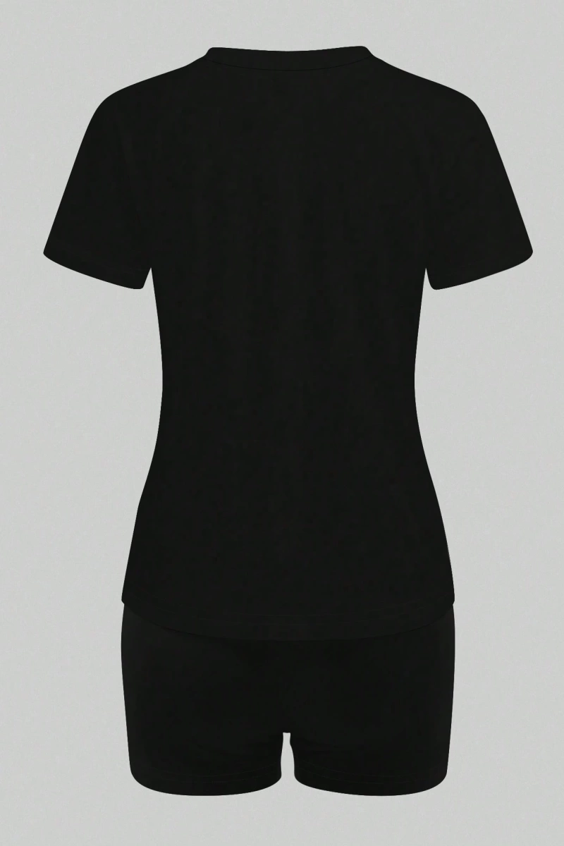 Kadın 2Lİ TAKIM OVERSİZE Trend T-shirt Şort Model 5066
