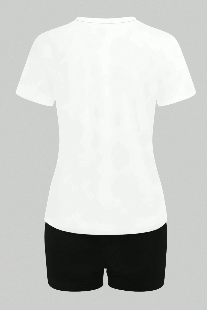 Kadın 2Lİ TAKIM OVERSİZE Trend T-shirt Şort Model 5066