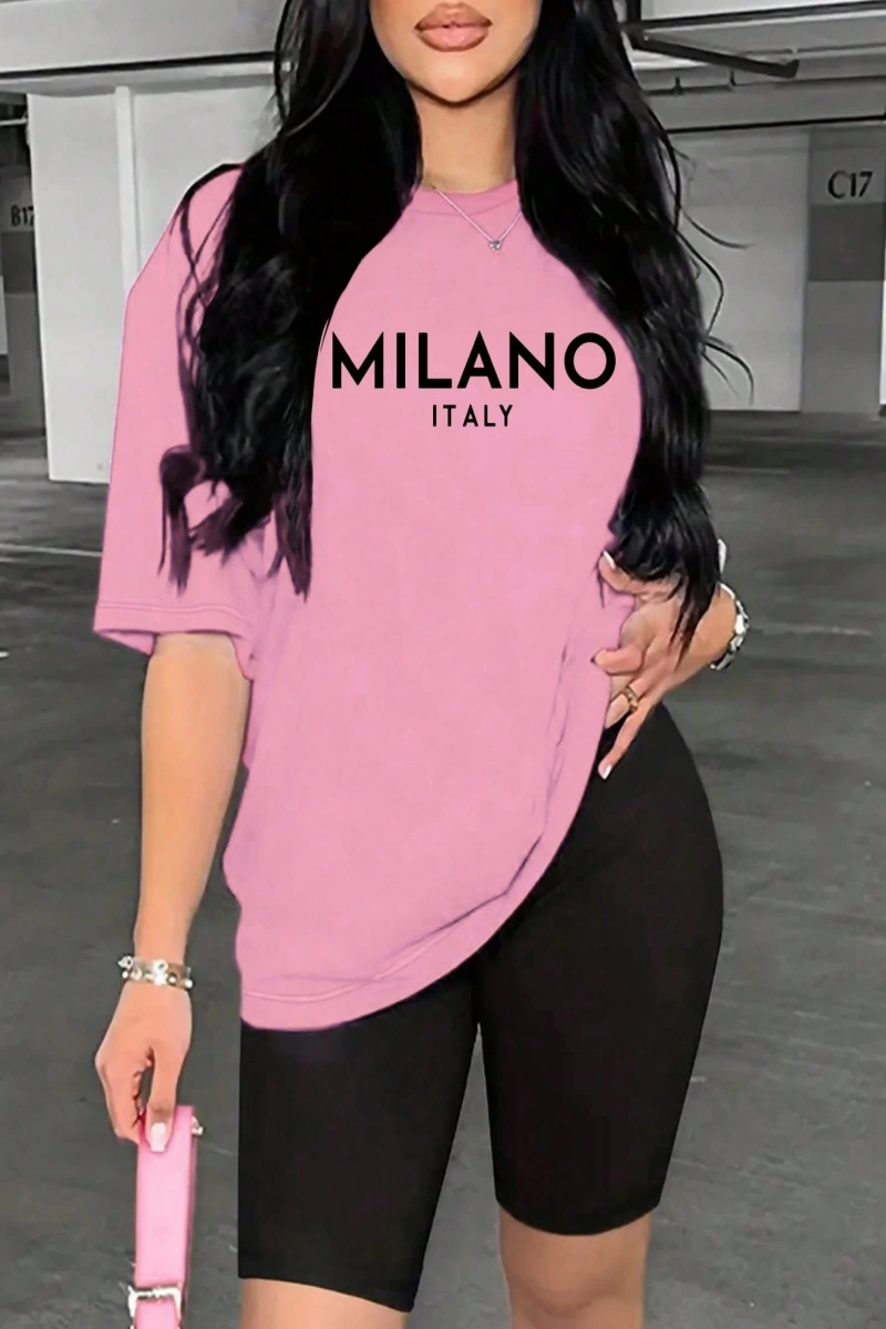 Kadın 2Lİ TAKIM OVERSİZE Trend T-shirt Şort Model 5067