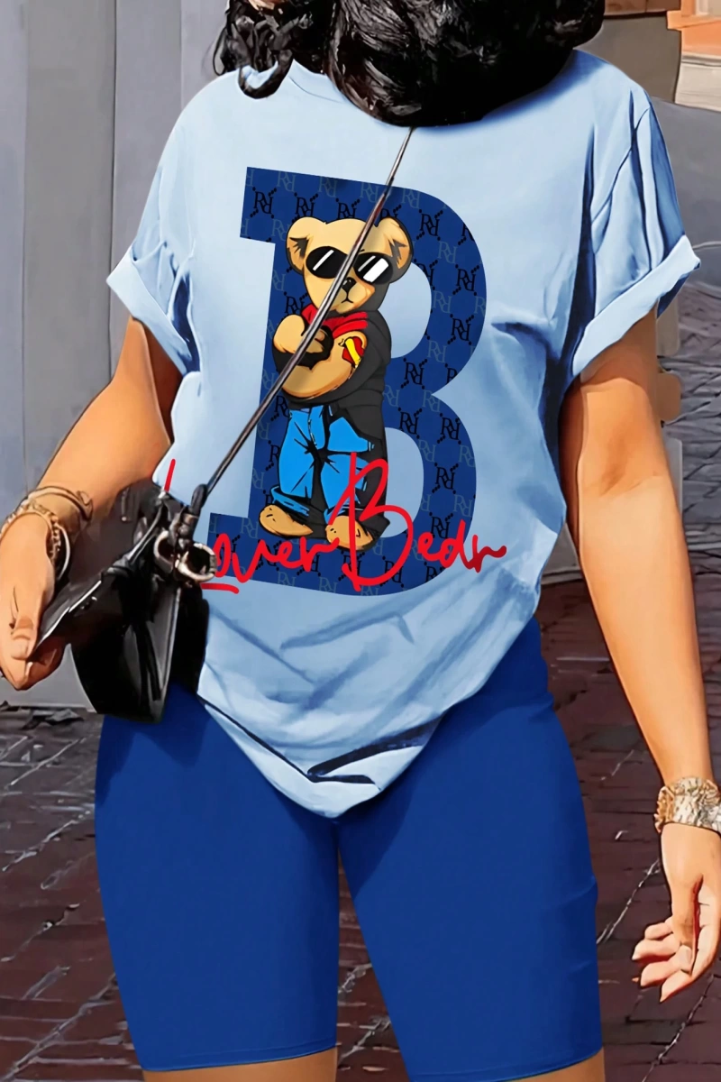 Kadın 2Lİ TAKIM OVERSİZE Trend T-shirt Şort Model 5068