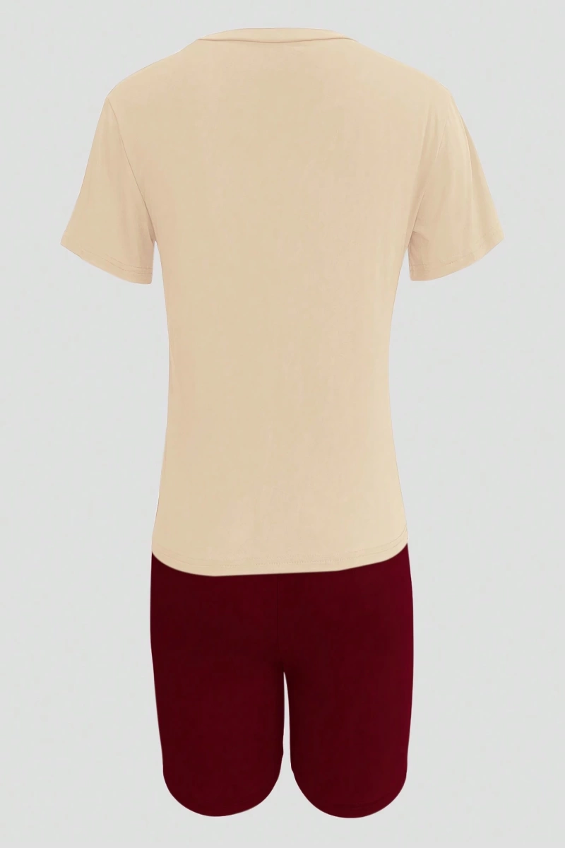 Kadın 2Lİ TAKIM OVERSİZE Trend T-shirt Şort Model 5068